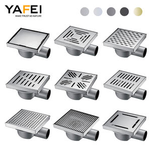 Siphon de sol de <span class=keywords><strong>douche</strong></span> moderne 150x150mm en acier inoxydable SUS304/316L avec grille antidérapante et anti-colmatage, design carré rapide - Product Image 2