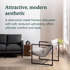 Extra <strong>Large</strong> Sling Accent <strong>Armchair</strong> with Metal Frame and Padding Made of Crushed Foam - Product Image 2