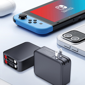 Быстрая зарядная станция для телефонов <span class=keywords><strong>3</strong></span>-в-1 со встроенными выдвижными кабелями, GaN PD 35W, блок зарядного устройства USB-C со складным штекером для телефонов - Product Image 3