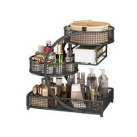 Organisateur de maquillage moderne en métal à 3 niveaux Coovens, pour comptoir de salle de bain, rangement de produits cosmétiques et de soins de la peau, pour le salon