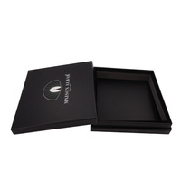 Boîte cadeau rectangulaire noire au détail emballage de boîte rigide cosmétique avec couvercle grande boîte cadeau en papier carton rigide