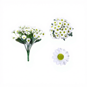 Fleurs de marguerite artificielles pour décoration extérieure, 6 bouquets, résistantes à l'eau et aux UV, bouquet de fleurs artificielles en plastique, Cosmos, Gerbera - Product Image 6