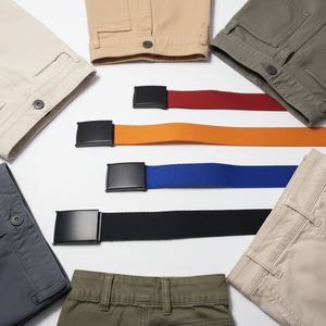 단색 나일론 캐주얼 허리띠 블랙 아이언 버클 학생용 저렴한 성인용 폴리에스터-코튼 캔버스 남녀공용 - Product Image 3