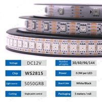 Bande LED adressable RGB DC12V WS2815 MT16703 5050 SMD 30-144 LED avec reprise de point de rupture pour éclairage d'ambiance de salle de jeu
