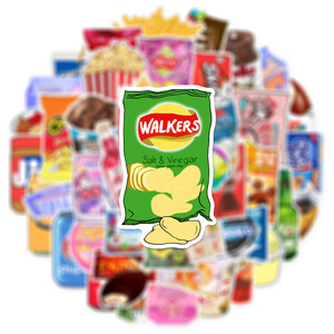 50 autocollants vintage en PVC pour aliments, étiquettes de boissons, autocollants mignons de dessins animés pour collations, pour la décoration des fêtes - Product Image 4