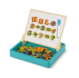 Rakitan edukasi portabel 2 in 1, papan menggambar blok puzzle berbagi untuk anak-anak - Product Image 1