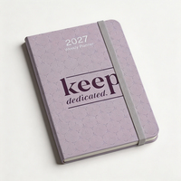 Agenda hebdomadaire 2027, couverture rigide, format A5, tissu PU gaufré, 100 feuilles, bande élastique, impression personnalisée, journal d'agenda professionnel
