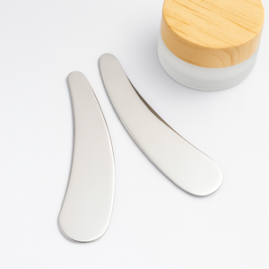 Logo inciso spatola cosmetica con 304 in acciaio inox 6.5cm trucco cucchiaio cosmetico per il viso cucchiaio per gli occhi crema - Product Image 2