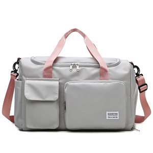 Custom Logo Print Polyester Nylon Large Travel Duffel <b>Bag</b> Sports Tote Gym <b>Bag</b> Shoulder <b>Weekender</b> Overnight <b>Bag</b> for <b>Women</b> - Product Image 1
