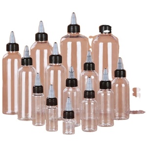 Empty <b>Squeeze</b> Dispensing 30ml 60ml 100ml Tattoo Ink Pigment Sauce Ketchup clear PET Plastic <b>Bottle</b> Twist Cap - Product Image 3