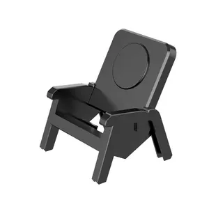 15W Chair Design Mobile Phone Holder Stand Wireless Phone Charger with Amplifier Supports QI For Desktop