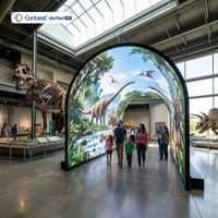 Layar Video Wall LED Silindris Definisi Tinggi, Lembut, Besar, Fleksibel, untuk Dalam Ruangan P2.5