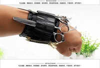 VINNIE BARBER ACCESSOIRES TITULAIRE PROFESSIONNEL BARBER OUTILS HOLSTER NOIR CISEAUX POIGNET-POCHETTE