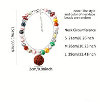 Collier ajustable pour chien et chat, accessoires mignons à thème sportif, perles de basket-ball et de football, chaîne de collier pour animaux de compagnie, bijoux décoratifs pour animaux