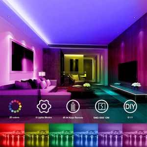 Tira de Luces LED Inteligente Flexible RGB IC de 50 pies (10 m) con Bluetooth para Decoración de Interiores, Luces de Colores Cambiantes, Entrada de CC de 5 V - Product Image 4
