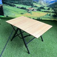 Maßgefertigter Aluminium-Rahmen Modernes Design Verstellbarer Klappbarer Holz-Picknick-Camping-Tisch für Hotelgebrauch