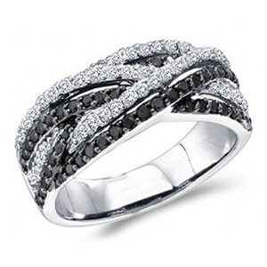 Anello con Accento in Cristallo Bianco e Nero per Uomo, Accessorio Minimalista alla Moda per Uso Quotidiano - Product Image 1