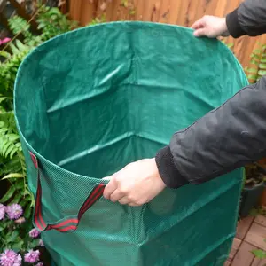 Bolsas de plástico personalizadas para recolección de residuos de jardín, bolsas de basura de hojas verdes de 100L