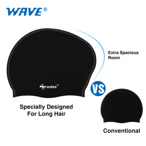 Nouveautés WAVE : Bonnets <span class=keywords><strong>de</strong></span> <span class=keywords><strong>bain</strong></span> amusants en silicone pour cheveux longs, phosphorescents, pour femmes, bonnets <span class=keywords><strong>de</strong></span> compétition en forme <span class=keywords><strong>de</strong></span> dôme - Product Image 4