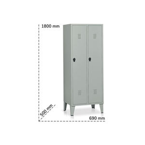 Tecnotelai Vestuario de 2 compartimentos 690x500x1800mm con pies - Product Image 2