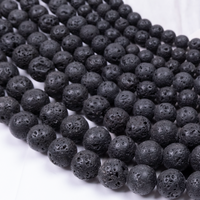 Chaîne de perles en pierre de lave naturelle poreuse, pierre volcanique mate non polie pour bracelet et collier DIY, vente en gros