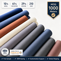 Tela de Traje Personalizada de Peso Medio, 10% Lana, 61% Poliéster, 29% Rayón, Anti-Pilling, para Pantalones y Trajes