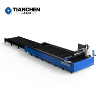 Kit complet de découpe laser à fibre 6000 kW Raycus 6000 W Machine CNC 2x6 m Tôle 6 kW Jinan Tianchen Chine avec système Cypcut
