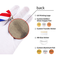 Médailles en métal à motif de conception personnalisé avec lettre et motif de trophée Médaille de couleurs vintage Rubans personnalisés Médaille sportive