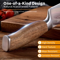 Couteau de chef de haute qualité, super tranchant, professionnel, finition laser, manche en bois d'acacia ambidextre, acier inoxydable