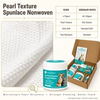 Lingettes pour animaux de compagnie de marque privée OEM Premium, 100 lingettes en sachet avec couvercle, 50 g/m², épaisses, douces, hypoallergéniques, sans alcool, logo personnalisé, lingettes pour chiens et chats