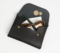 Dompet genggam kecil untuk kacamata hitam, dompet kulit asli modis, dompet bepergian untuk kacamata hitam