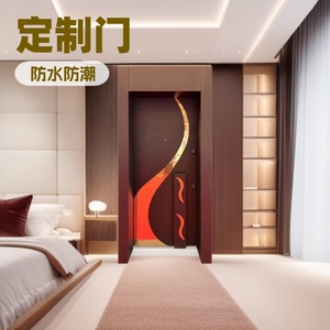 Porte intérieure insonorisée en bois sur mesure, plusieurs couleurs, ouverture plate, fonctionnement manuel, porte complète, origine Zhejiang - Product Image 1
