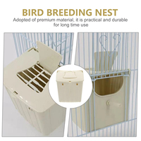 Cage d'élevage d'oiseaux en plastique de haute qualité pour l'intérieur et l'extérieur avec fermeture à bouton, plateau en plastique, forme carrée, fournitures pour oiseaux