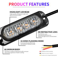 12V 24V Strobe Not licht LED Amber Grille Anzeige LED Blinklicht Lampe Car Side Maker Light für Bus LKW Traktor