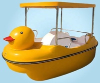 Bateau à pédales en plastique et fibre de verre jaune Meierya M-096 pour lacs et rivières, jeux aquatiques