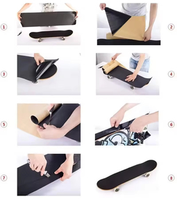 เทปกริปสำหรับสเก็ตบอร์ดแบบมืออาชีพ ความหยาบ 80 กริต วัสดุ PET กันน้ำ ไม่ลื่น สำหรับสเก็ตบอร์ดและลองบอร์ด ดีไซน์ปรับแต่งได้ - Product Image 2