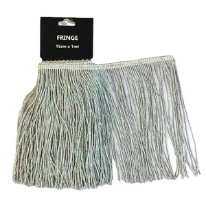 Garniture de frange de chaîne métallique argent <span class=keywords><strong>or</strong></span> pistolet-métal FRG068 chaîne de haute qualité 15cm gland décoratif garniture de frange douce 100m - Product Image 1