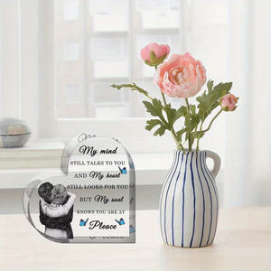 Cadeau de <span class=keywords><strong>deuil</strong></span> Branche d'arbre de bricolage Décoration de bureau en acrylique Ailes d'ange <span class=keywords><strong>Plaque</strong></span> de <span class=keywords><strong>deuil</strong></span> en acrylique en forme de coeur - Product Image 5