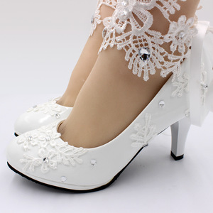 S3976R  2022  Nouvelles chaussures de mariée blanches à talons hauts, grande taille, pour femmes - Product Image 4
