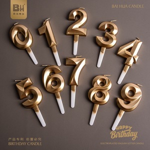 Nến Bánh Sinh Nhật Không Lửa Số 0-9 Dễ Thương Mới Nến Hình Số Vàng Kim Tuyệt Vời Nến Chúc Mừng Sinh Nhật - Product Image 3