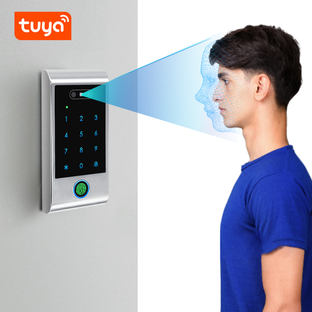 New Arrival Biometric Fingerprint Face Access Control,WiFi Mobile App Remote Control Door Tuya Smart NFC Card Reader System