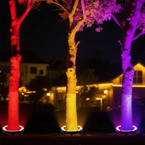 Dmx Outdoor Rgb Kleur Palm Boom Ring Licht 18W IP65 Waterdicht Park Tuin Spotlight Landschap Pole Post Kokosnoot Knuffel boom Lamp