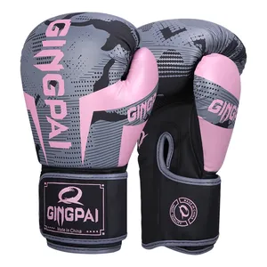 GINGPAI <span class=keywords><strong>Gants</strong></span> d'entraînement Sanda de haute qualité en cuir respirant et résistant à l'usure Caractéristiques de combat de protection épaissie <span class=keywords><strong>Gants</strong></span> <span class=keywords><strong>MMA</strong></span> - Product Image 1