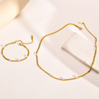 Bijoux en acier inoxydable 18k pvd, accessoires plaqués or pour femmes, colliers en cristal, collier, chaîne, boucles d'oreilles en zircon