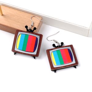 Boucles d'oreilles pour femmes avec paillettes noires argentées, rétro, souvenirs personnalisés, anciennes antennes <span class=keywords><strong>TV</strong></span> - Product Image 5