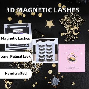 Juego de Pestañas Magnéticas 3D Hechas a Mano con Delineador Magnético, Pestañas Magnéticas Largas Naturales de PBT Hechas a Mano, Marca Privada - Product Image 5