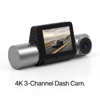 Caméra embarquée ADAS GPS 4K à 3 objectifs avec contrôle via application WiFi, vision nocturne, moniteur de stationnement, port Type-C, style discret pour voitures et véhicules
