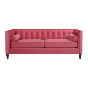 Funda de tela moderna para sofá de sala de estar, cubierta de tela de 3 asientos, color rosa, modelo más nuevo