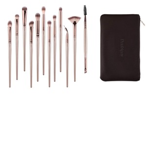 <span class=keywords><strong>Daubigny</strong></span> – Ensemble de 12 pinceaux de maquillage professionnels en fibres synthétiques pour le visage et les yeux, couleur champagne, pour fard à paupières, sourcils et liquides, à tête plate - Product Image 5