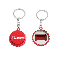 Mini ouvre-bouteille de bière porte-clés personnalisé impression de logo porte-clés en acier inoxydable pour les cadeaux